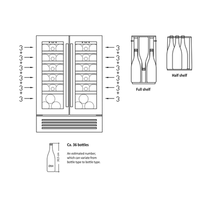 Vinkøleskab SV 91 X - Til 36 flasker - 2 Zoner – Scandomestic