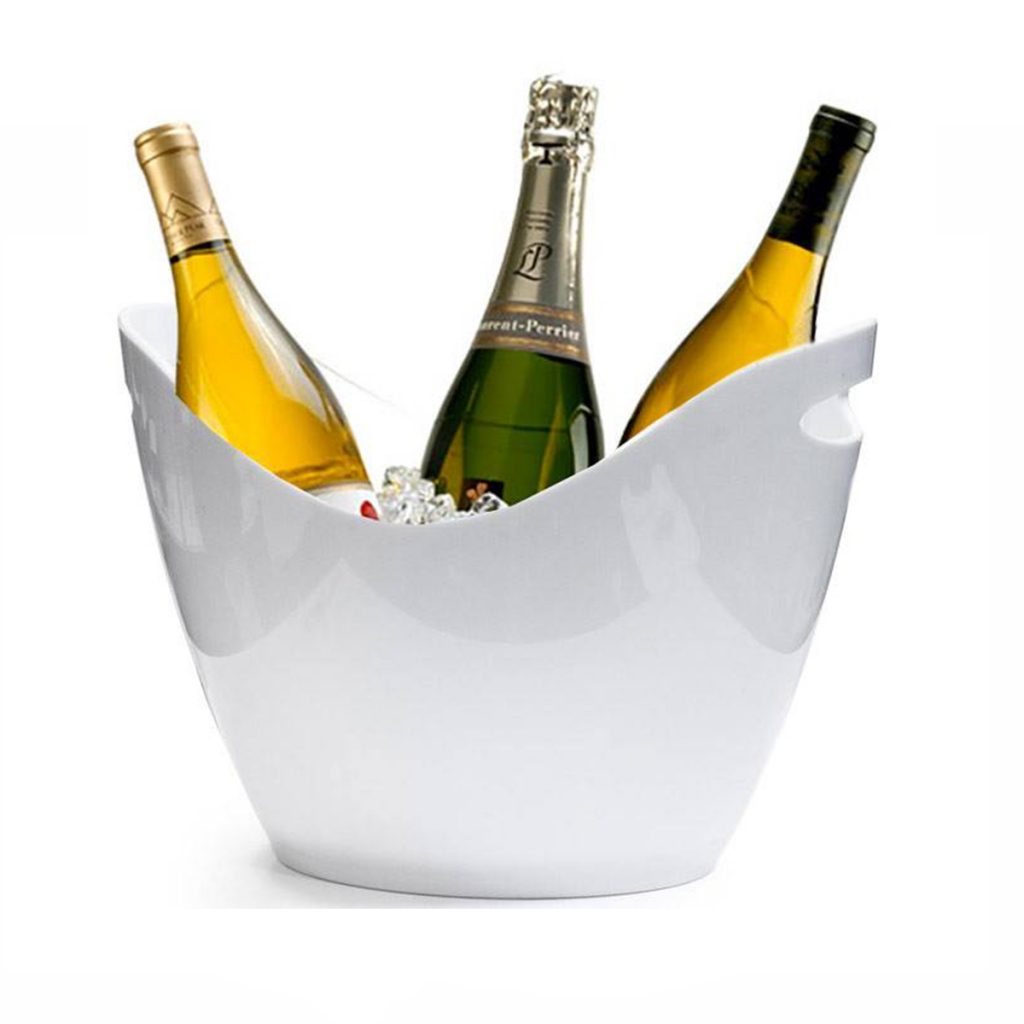 Champagne og flaskekøler hvid 8 liter