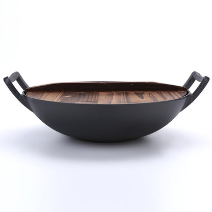 Wok i støbejern med låg