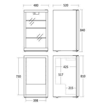 Display køleskab 110 liter - DKS 122 E Scandomestic