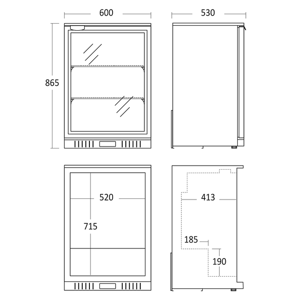 Barkøleskab 127 liter - SC 141 HE Scandomestic