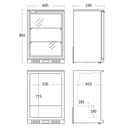 Barkøleskab 127 liter - SC 141 HE Scandomestic
