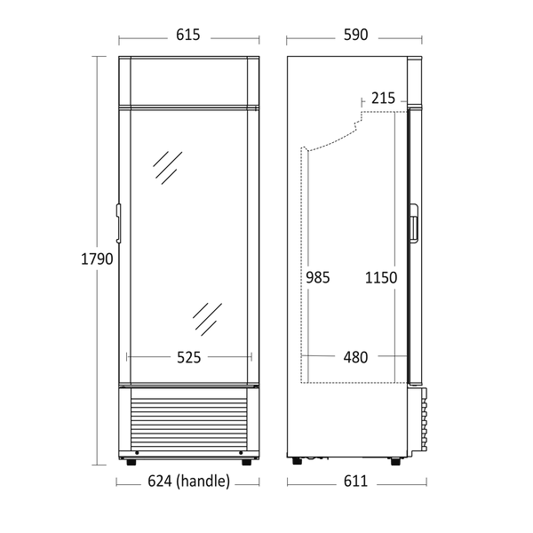 Display køleskab 289 liter - KK 381 E Scandomestic