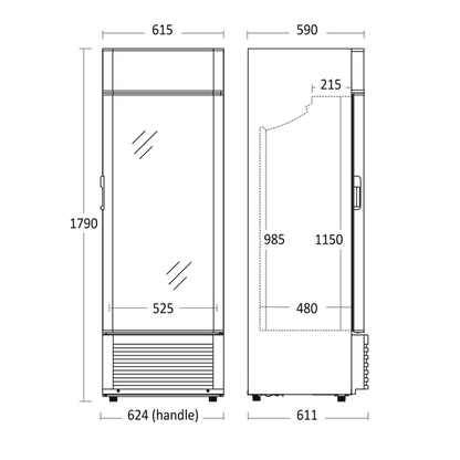 Display køleskab 289 liter - KK 381 E Scandomestic