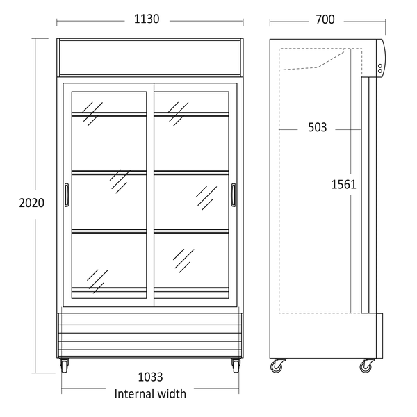 Display køleskab 764 liter - SD 1002 SLE Scandomestic
