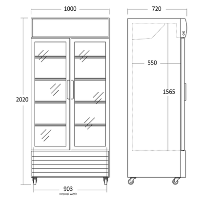 Display køleskab 776 liter - SD 802 BSLE Scandomestic