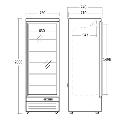 Display fryser 560 liter - DF560BC Scancool