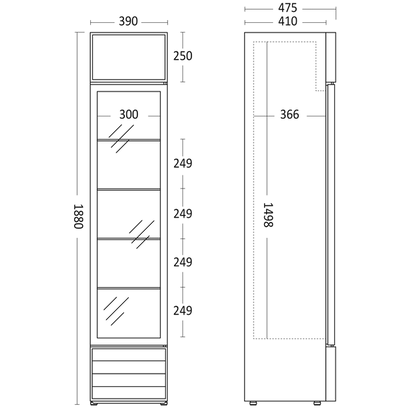 Display køleskab 160 liter - SD 217 E Scandomestic
