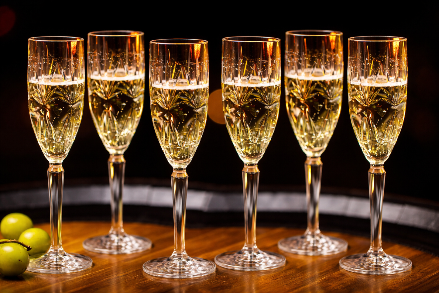 6 stk - Premium Champagneglas 17 cl CRYSTAL- GraMonty - Brudsikkert plastik