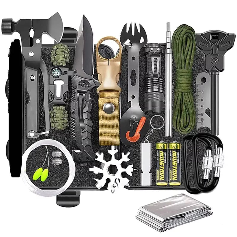 Overlevelses Deluxe Sæt – 30-i-1 Tactical Survival Kit – yoloshopdk