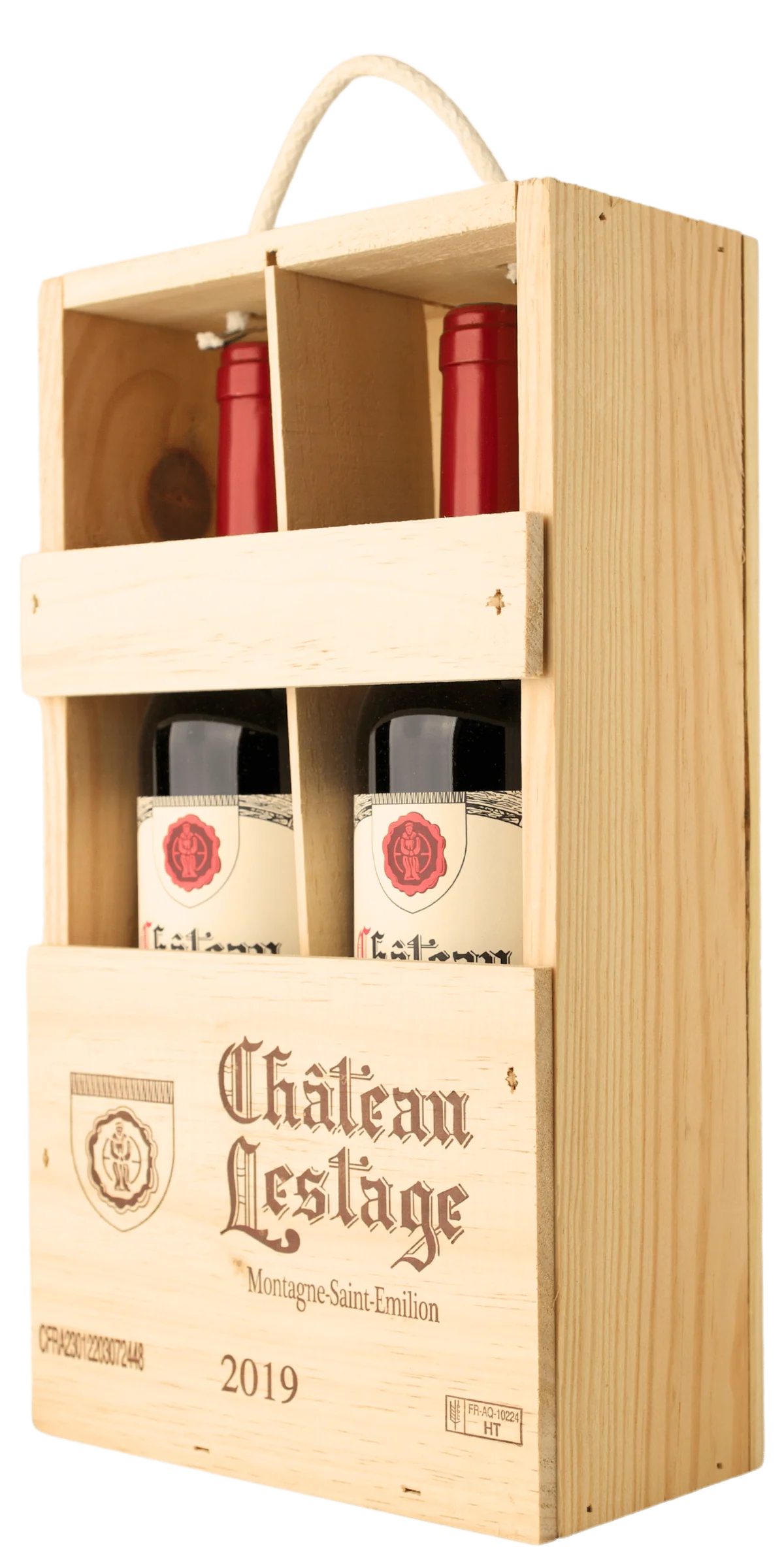 Gaveæske Chateau Lestage 2 fl Rød 2019