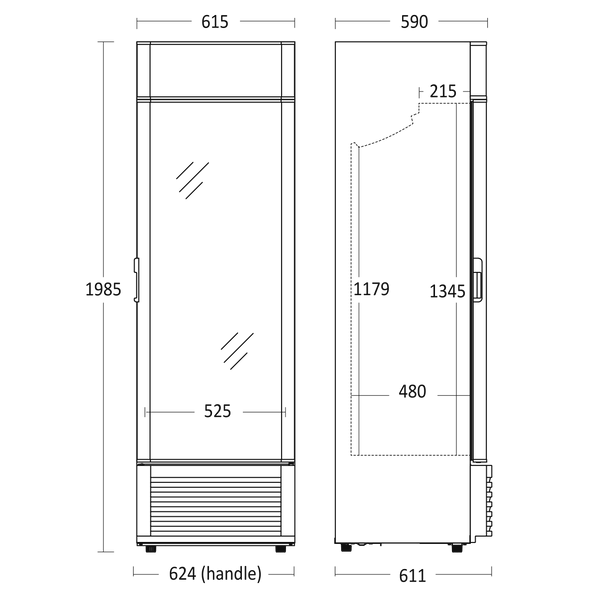 Display køleskab 339 liter - KK 421 E Scandomestic