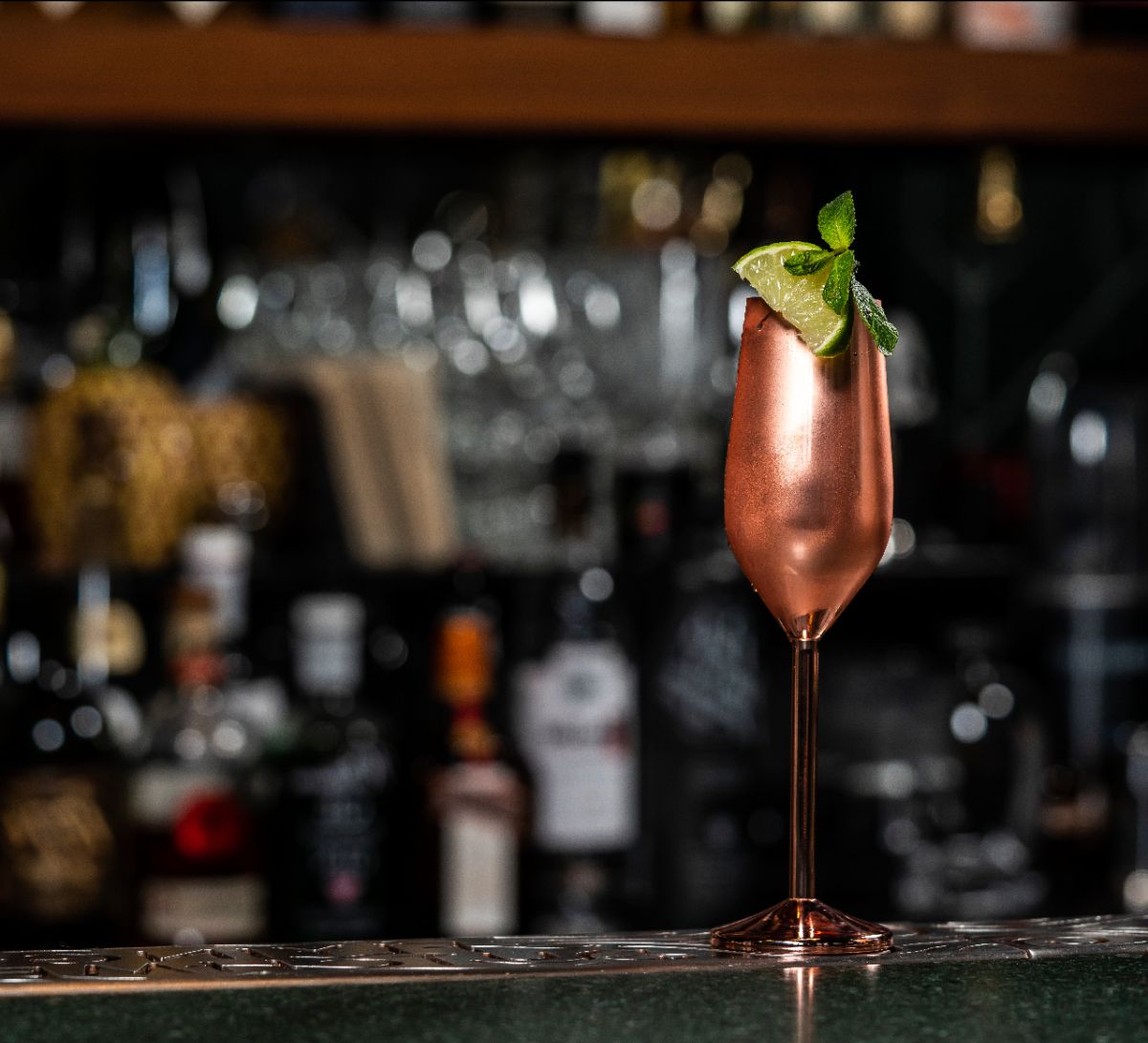 Champagneglas kobber - sæt med 2 stk.