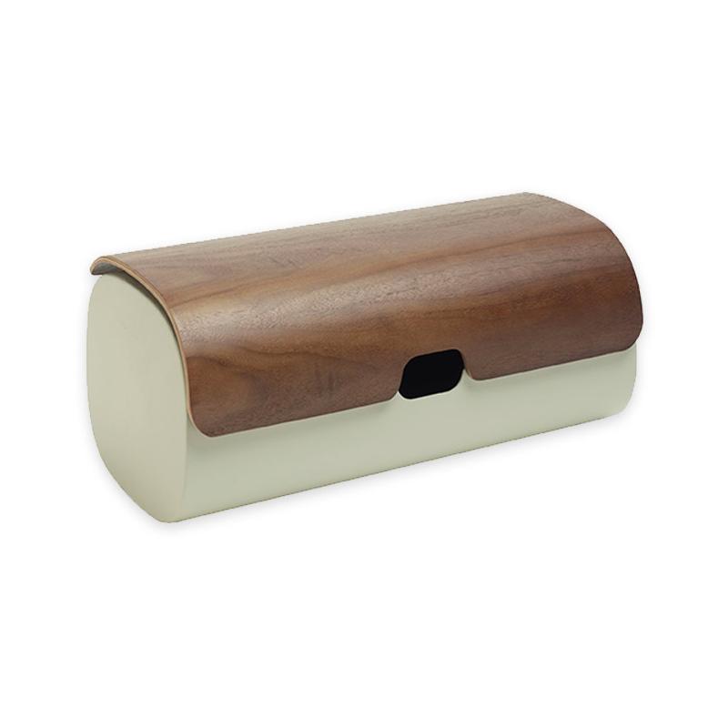 Legnoart CLIBANO BB90W Brødkasse i hvid metal og låg i valnød