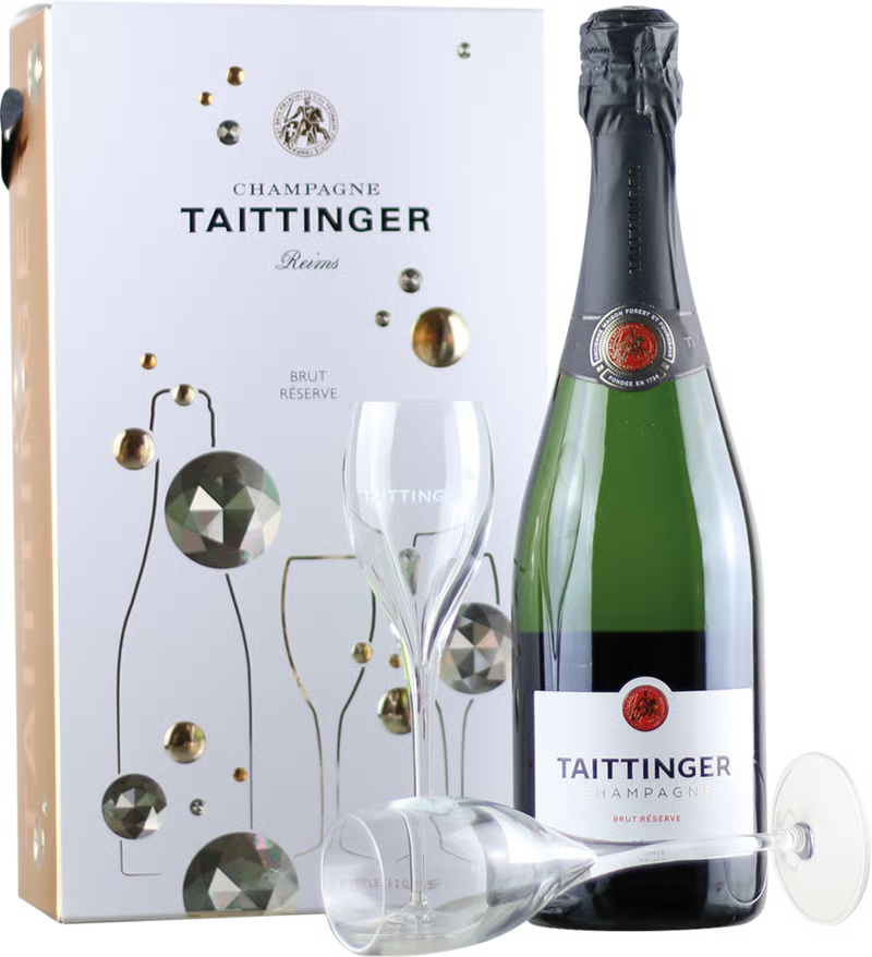 Champagne Taittinger Brut Gaveæske m. Glas