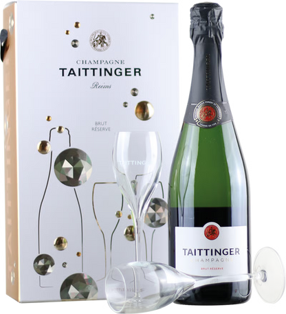 Champagne Taittinger Brut Gaveæske m. Glas