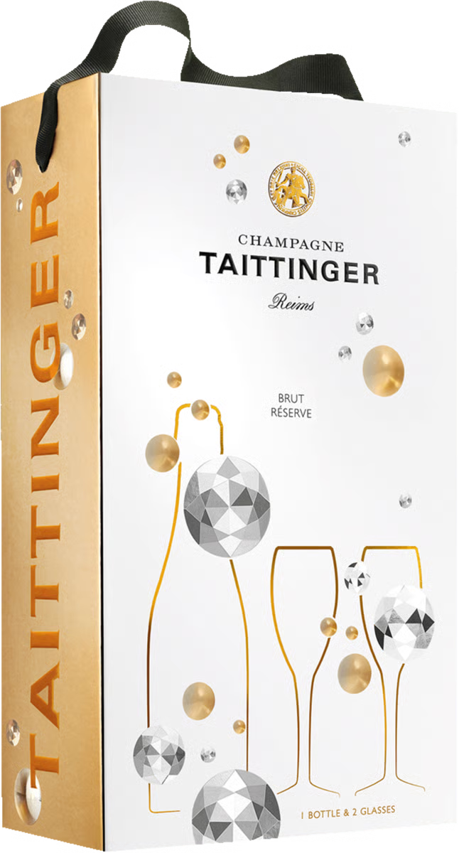 Champagne Taittinger Brut Gaveæske m. Glas