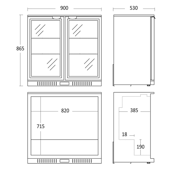Barkøleskab 198 liter - SC 211 HDE Scandomestic