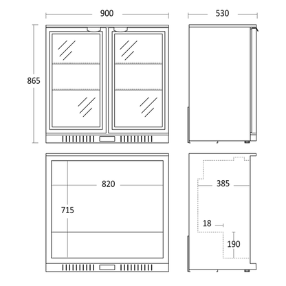 Barkøleskab 198 liter - SC 211 HDE Scandomestic