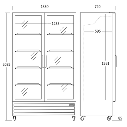 Display køleskab 1093 liter sort - SD 1326 BE Scandomestic