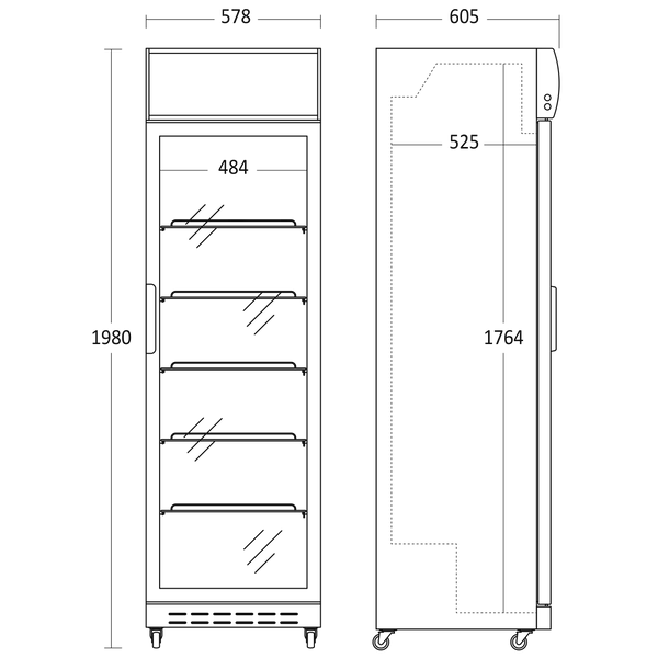 Display køleskab 360 liter - SD 420 E Scandomestic