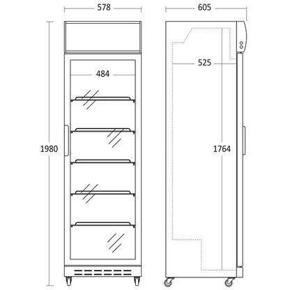 Display køleskab 360 liter - SD 420 E Scandomestic