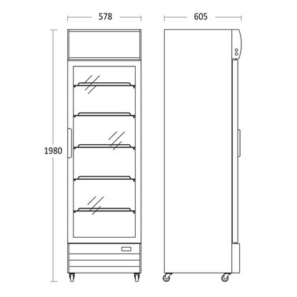 Display køleskab 317 liter - SD 417 E Scandomestic