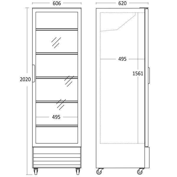 Display køleskab 361 liter sort - SD 426 BE Scandomestic