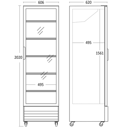 Display køleskab 361 liter sort - SD 426 BE Scandomestic