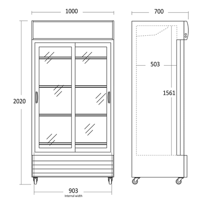 Display køleskab 690 liter - SD 802 SLE Scandomestic