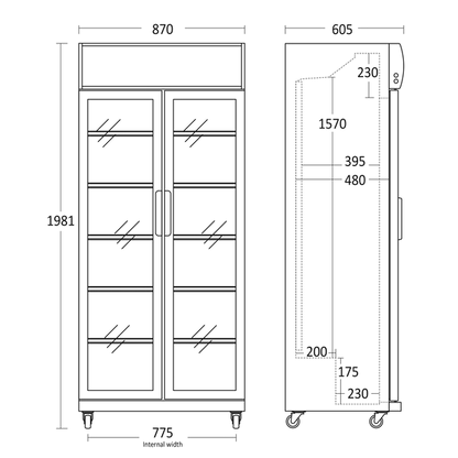 Display køleskab 579 liter - SD 881 HE Scandomestic