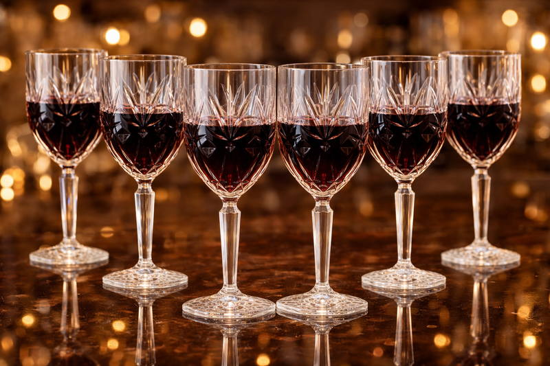 6 stk - Premium Vinglas 40 cl CRYSTAL- GraMonty - Brudsikkert plastik